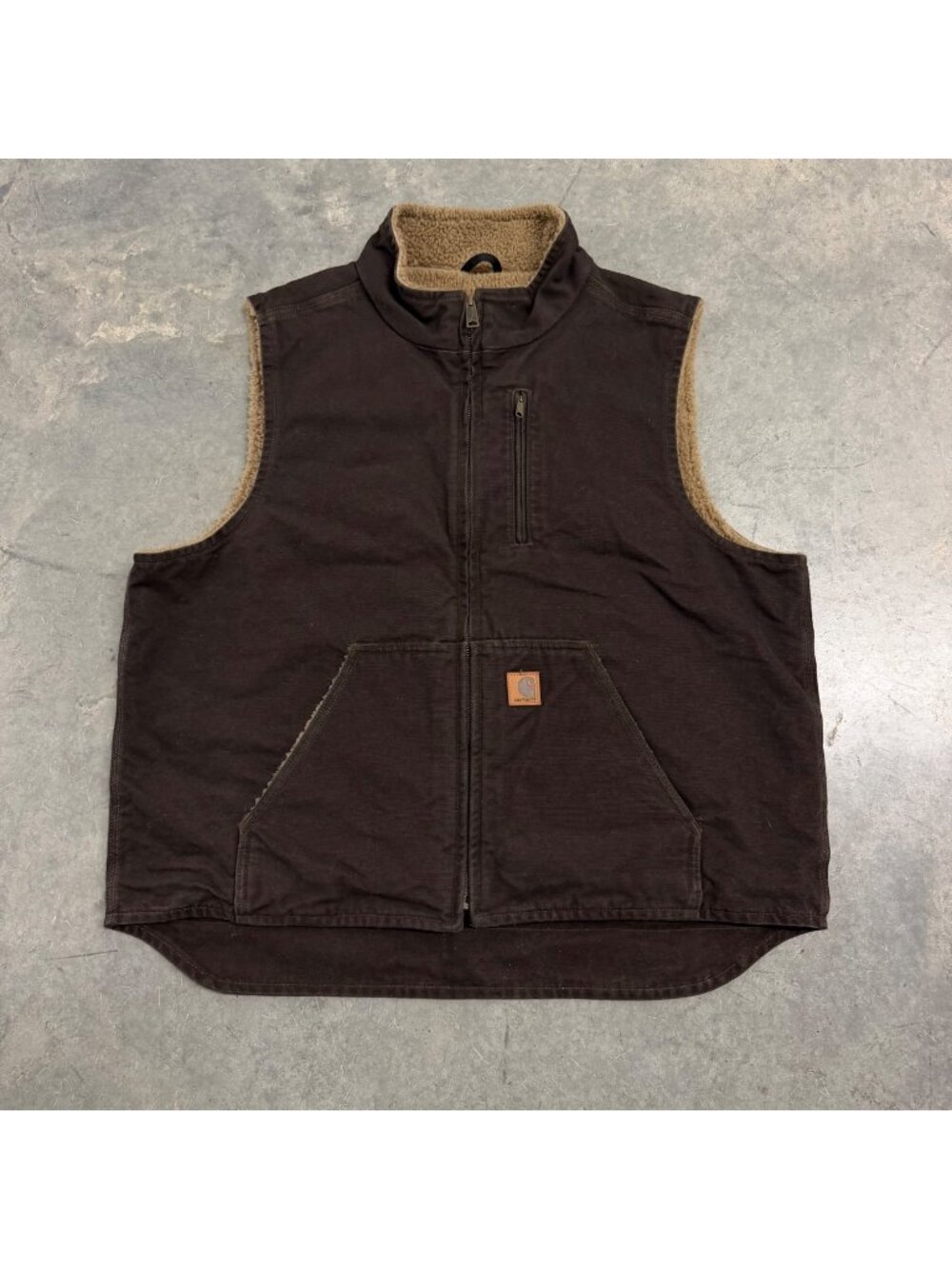 Carhartt 2000s Sherpa Lined Mock Neck Vest XL